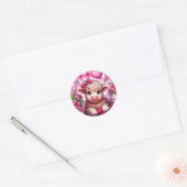 Valentijnse Highland Koe Sticker (Envelop)