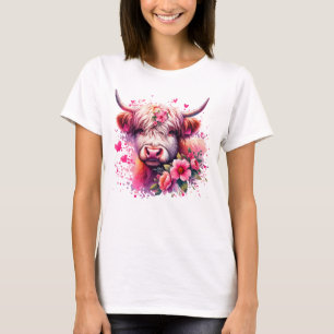 Valentijnse Highland Koe T-shirt