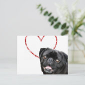 Valentijnse hond feestdagenkaart (Staand voorkant)