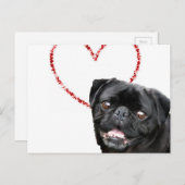 Valentijnse hond feestdagenkaart (Voorkant / Achterkant)