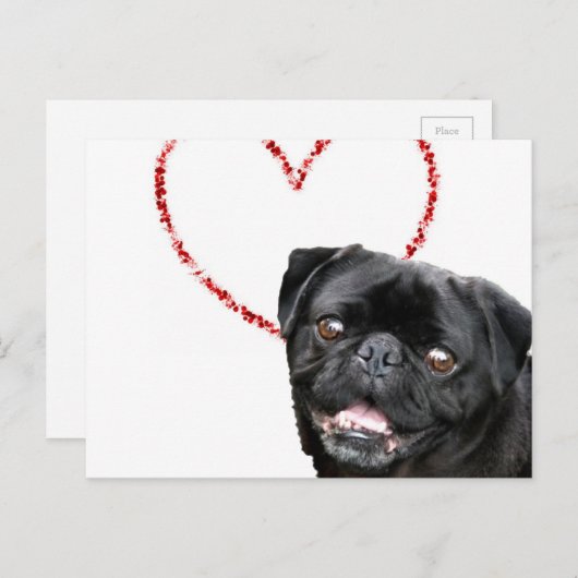 Valentijnse hond feestdagenkaart (Voorkant / Achterkant)