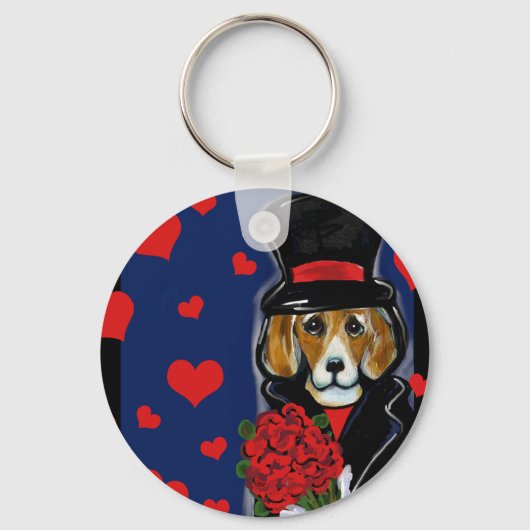 VALENTIJNSE HOND SLEUTELHANGER (Voorkant)