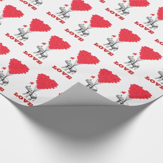 Valentijnse  houden van hart cadeaupapier (Hoek)