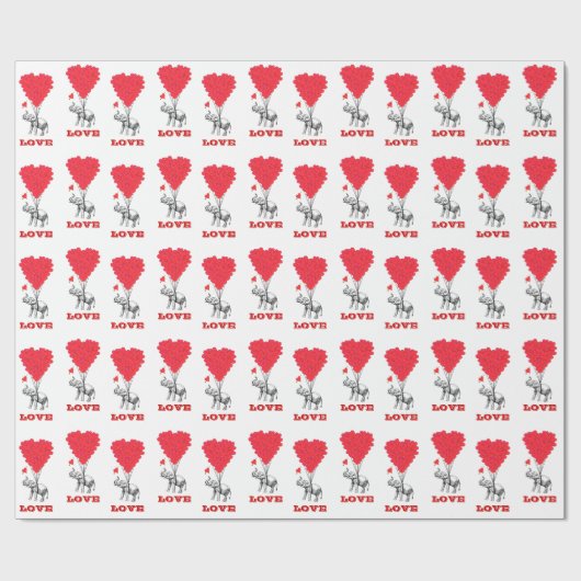 Valentijnse  houden van hart cadeaupapier (Vlak)