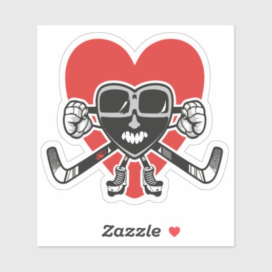 Valentijnse  houden van hart tonen hockey vaardigh sticker (Vel)