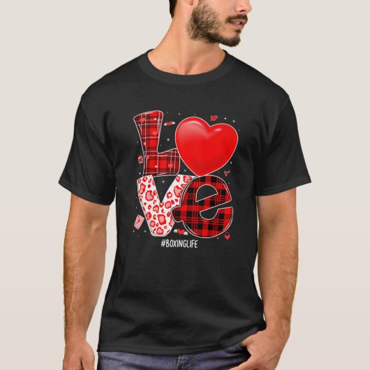 Valentijnse  houden van harten met boxing als buff t-shirt (Voorkant)