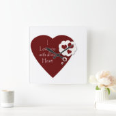 Valentijnse  houden van hartklok vierkante klok (Huis)