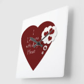 Valentijnse  houden van hartklok vierkante klok (Hoek)
