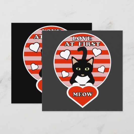 Valentijnse  houden van op het eerste gezicht kat  (Voorkant / Achterkant)