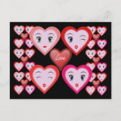 Valentijnse  houden van Snoep Hoorten en gezichten Feestdagenkaart (Voorkant)