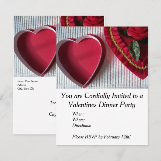 Valentijnse  Inbelpartijuitnodiging Kaart (Voorkant / Achterkant)