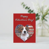 Valentijnse Jack Russell Terrier-kaart Feestdagenkaart (Staand voorkant)