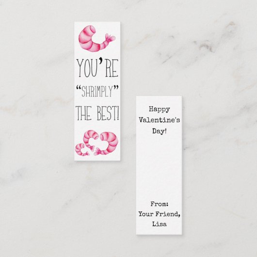 Valentijnse 'Je bent de beste!' miniBookmark Mini Visitekaartje (Voorkant / Achterkant)