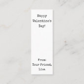 Valentijnse 'Je bent de beste!' miniBookmark Mini Visitekaartje (Achterkant)