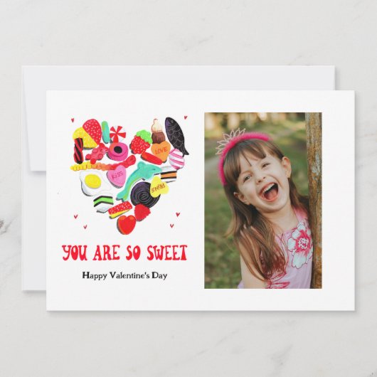 Valentijnse Je bent zo mooi snoep foto Holi Feestdagenkaart (Voorkant)
