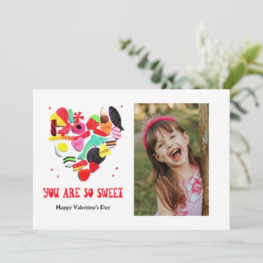Valentijnse  Je bent zo mooi snoep foto Holi Feestdagenkaart (Staand voorkant)