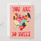 Valentijnse  Je bent zo'n goed snoep hart Feestdagenkaart (Voorkant)