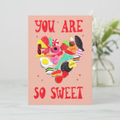 Valentijnse  Je bent zo'n goed snoep hart Feestdagenkaart (Staand voorkant)