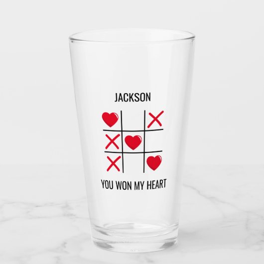 Valentijnse , je hebt mijn hartbier gewonnen glas (Voorkant)