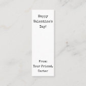 Valentijnse 'Jij bent een in een Melon'. Mini Blad Mini Visitekaartje (Achterkant)