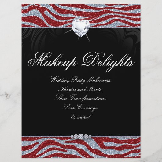 Valentijnse juwelry Flyer Hair Salon Zebra Glitter (Voorkant)