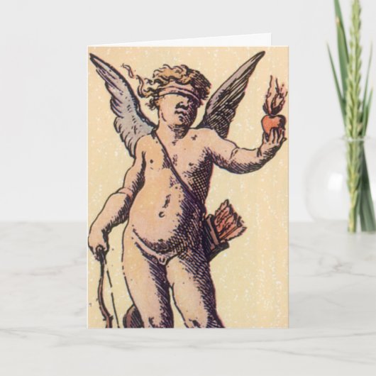 Valentijnse Kaart Cupido geblinddoekt,  Tarot (Voorkant)