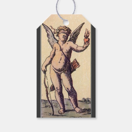 Valentijnse Kaart Cupido geblinddoekt,  Tarot Cadeaulabel (Voorkant)