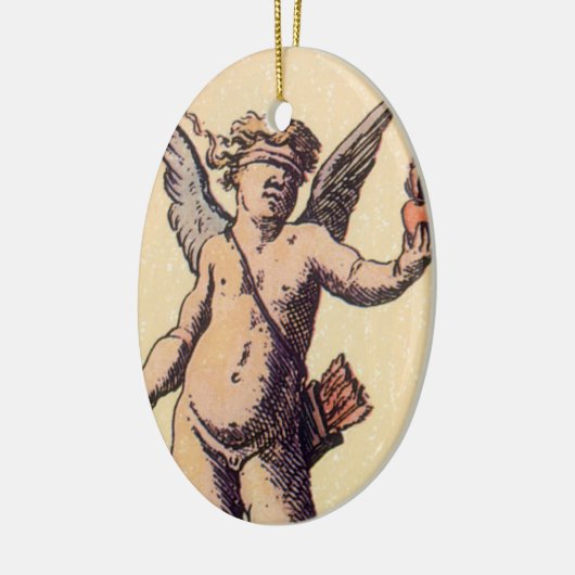 Valentijnse Kaart Cupido geblinddoekt, Tarot Keramisch Ornament (Links)