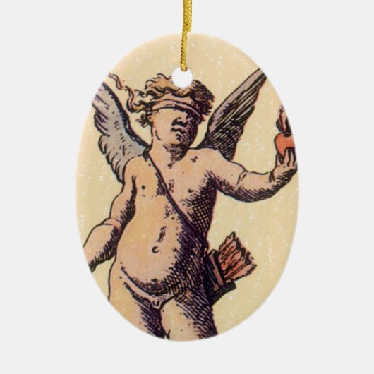 Valentijnse Kaart Cupido geblinddoekt,  Tarot Keramisch Ornament (Voorkant)