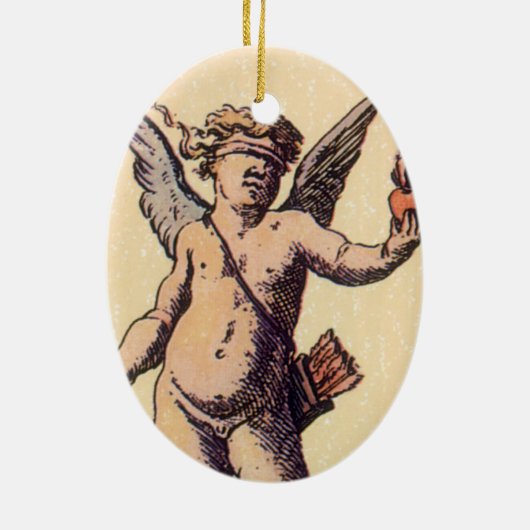 Valentijnse Kaart Cupido geblinddoekt,  Tarot Keramisch Ornament (Achterkant)