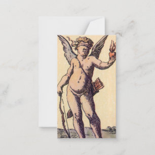Valentijnse Kaart Cupido geblinddoekt,  Tarot Notitiekaartje