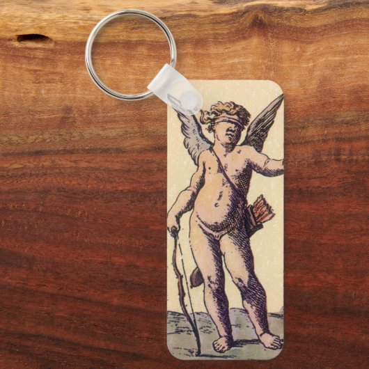 Valentijnse Kaart Cupido geblinddoekt,  Tarot Sleutelhanger (Voorkant)