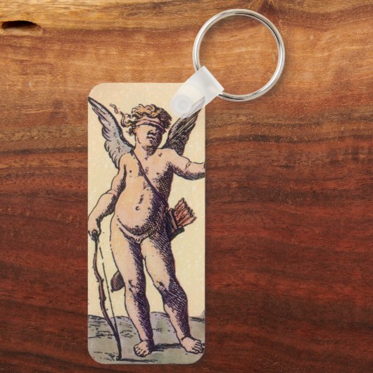 Valentijnse Kaart Cupido geblinddoekt,  Tarot Sleutelhanger (Achterkant)