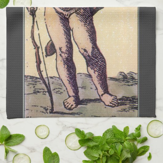 Valentijnse Kaart Cupido geblinddoekt,  Tarot Theedoek (Gevouwen)