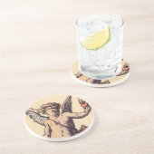 Valentijnse Kaart Cupido geblinddoekt, Tarot Zandsteen Onderzetter (Zijkant)