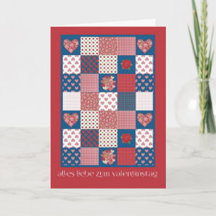Valentijnse Kaart Duitse groet, harten, Rozen
