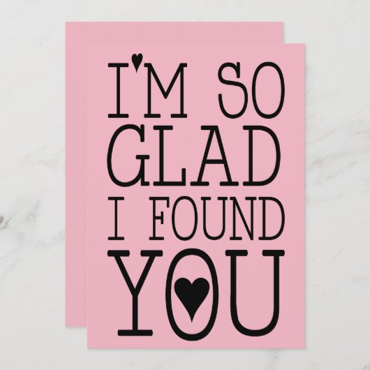 Valentijnse kaart Ik ben zo blij dat ik vond dat j (Voorkant / Achterkant)