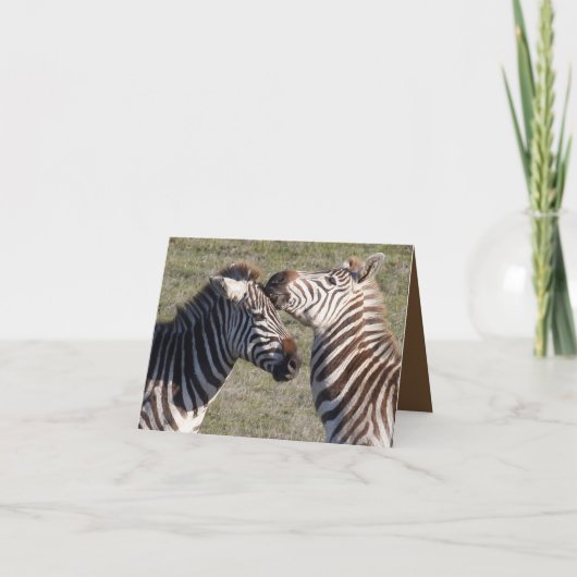 Valentijnse kaart met aangesloten zebra (Voorkant)