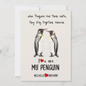 Valentijnse Kaart Penguin Gepersonaliseerde Romant (Voorkant)