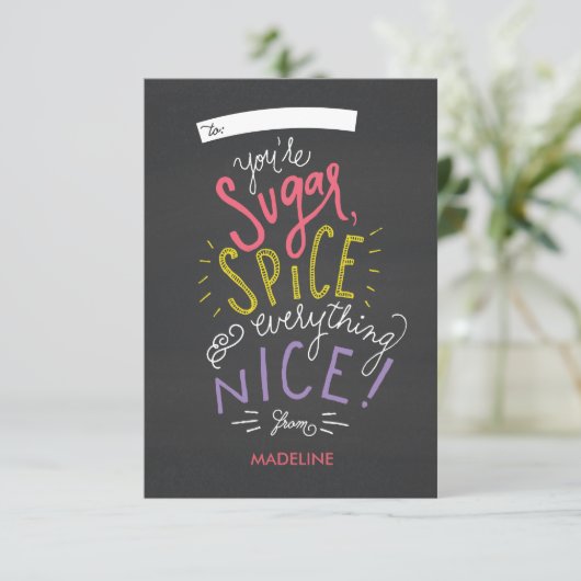 Valentijnse kaart voor suiker en specerijen (Staand voorkant)