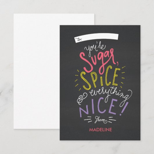 Valentijnse kaart voor suiker en specerijen (Voorkant / Achterkant)