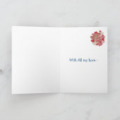 Valentijnse Kaart voor vrouw, hart, Roos (Binnen)