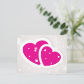 Valentijnse kaarten met twee harten feestdagenkaart (Staand voorkant)