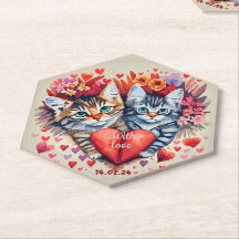 Valentijnse katten met hart