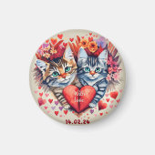 Valentijnse katten met hart magneet (Voorkant)