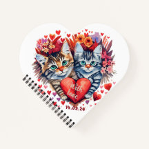 Valentijnse katten met hart