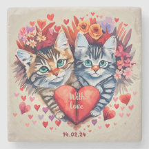 Valentijnse katten met hart