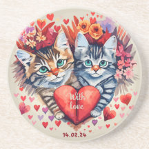 Valentijnse katten met hart