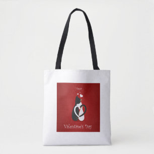 Valentijnse kattendeksels tote bag