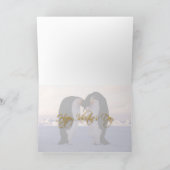 Valentijnse keizer pinguïns zoenen feestdagen kaart (Binnen)